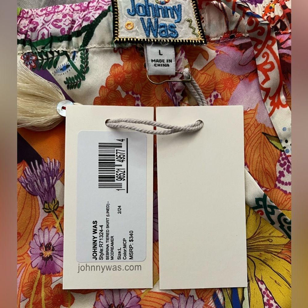 Johnny Was Sebrina Tiered Skirt | NWT | Size L | (TC) - Picture 6 of 8